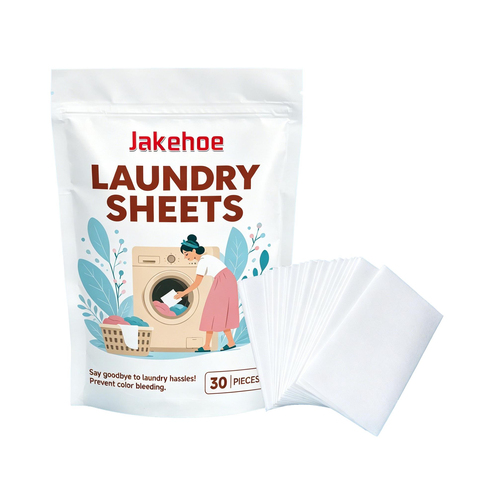 JAKEHOE Gentle Laundry Sheets: Stain Removal, Color & Clothes Protection, Thin & Portable for Easy Washing.