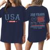 Women’s Casual Short Sleeve Crew Neck T-Shirt with USA 250th Anniversary Printed Graphic Loose Fit Comfortable Top 1776-2026 Commemorative Design