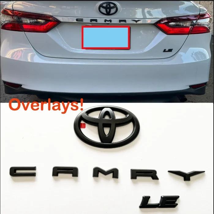 CKMY4 ABS Car Logo Black Covering Cover Badge Kit Is Suitable for Toyota 2018-2024 Camry XLE SE LE Car Accesorios PT948-03191-02