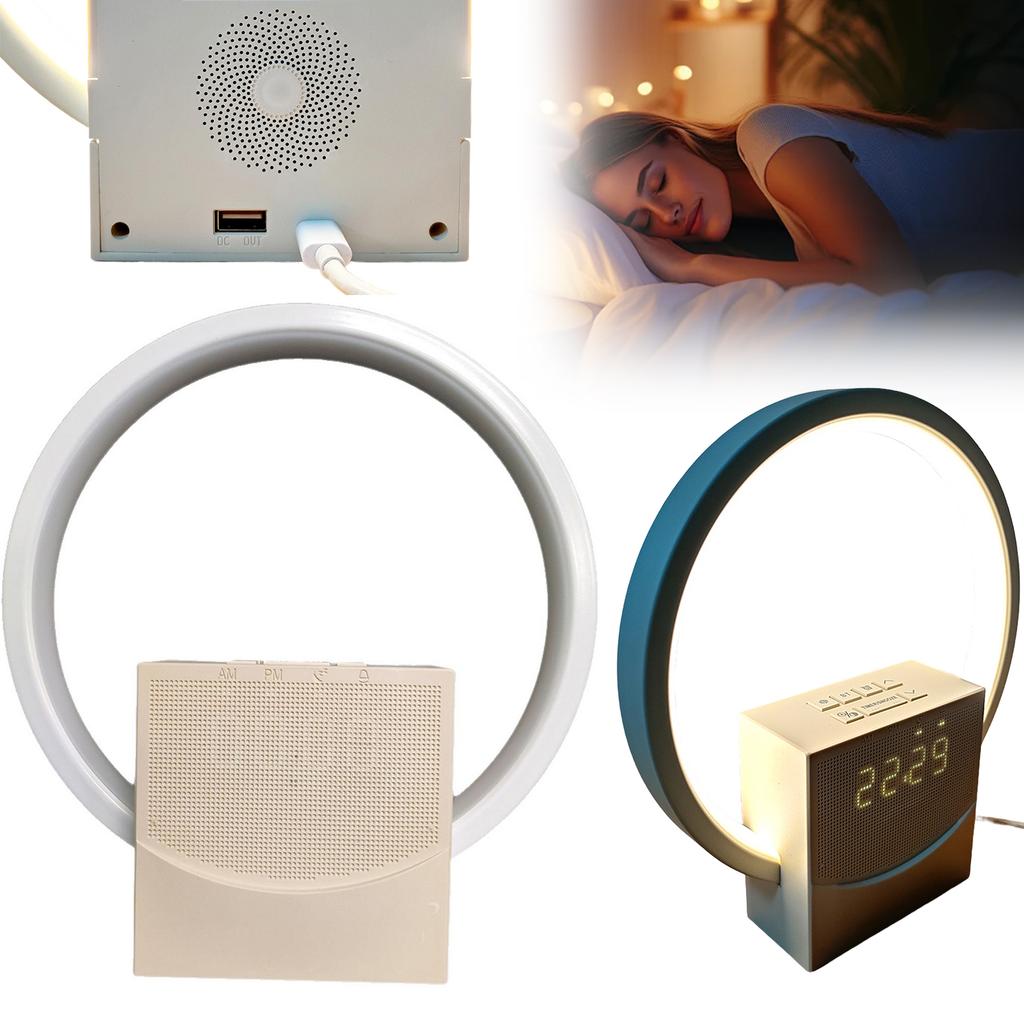 Sunrise Simulation Alarm Clock with Bluetooth Speaker White Noise Machine LED Desk Night Light Home Office Decor for Bedroom