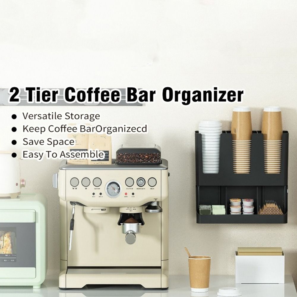 Plastic Disposable Paper Cup Holder Wall Mounted Space Saving Paper Cup Storage Rack Large Capacity Drink Cup Holder Kitchen