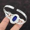Lapis Lazuli Gemstone Bangle 925 Sterling Silver Cuff Bracelet Handmade Designer Jewelry Adjustable Bangle Special Occasion Gift For Mom