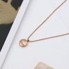 Rose Gold Titanium Steel Jewelry Necklace Female Niche Design Double-Sided Three-Dimensional Blessing Pendant Collarbone Chain Versatile