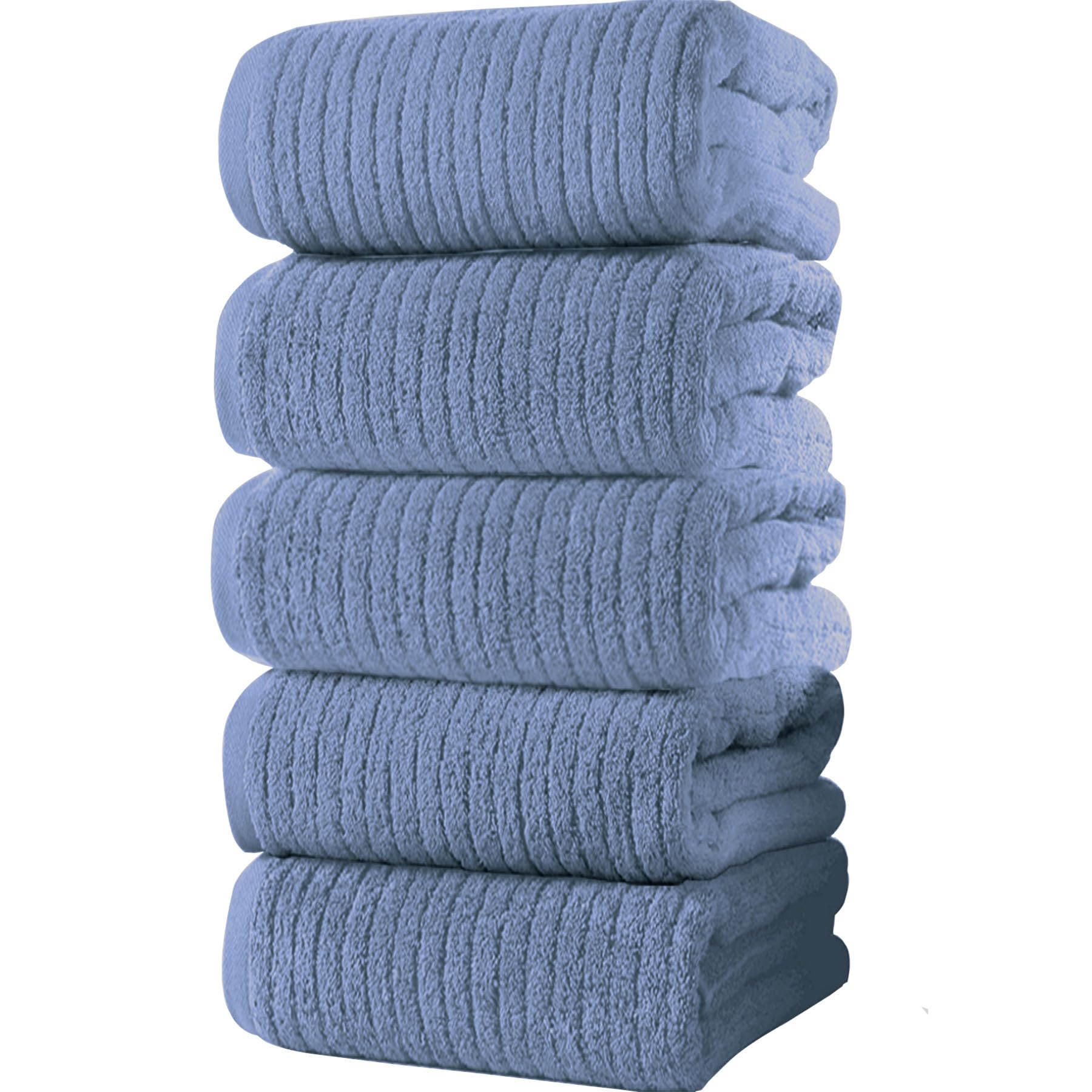 AYO Банные полотенца из высококачественных и мгновенно впитывающих полотенец Набор из [Набор 5, 60120см] Впитывающие, Быстросохнущие, Полотенца гостиничного качества, Большие, темно-синий