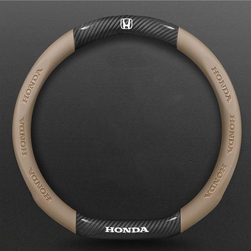 

Car Anti Slip Carbon Fiber Leather Steering Wheel Cover for Honda 2017 2018 19CRV Pilot Accord Civic Jazz Jade Fit HR-V Freed