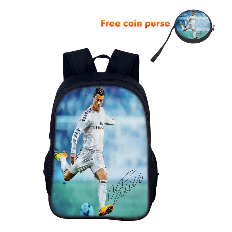 Zaino Scolastico Ronaldo Borsa Sportiva per la Scuola Zaino CR Mochila Zaino Studente Stella del Calcio per Ragazzi Ragazze Miglior Regalo