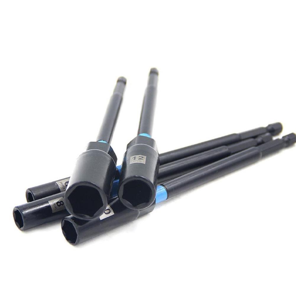 1/5PC 150mm Hex Nut Driver Drill Bit Adapter Socket Wrench Extension Sleeve 6-14mm Hand Tool Accessories