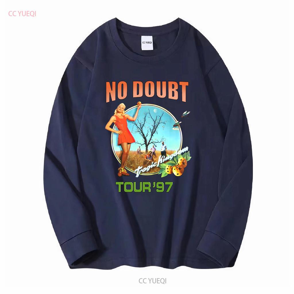 Vintage 1997 Koszulka z długim rękawem No Doubt Tour 87 Biała KV10583 vintage Wypłukana moda Wszechstronny top do noszenia na co dzień graficzny