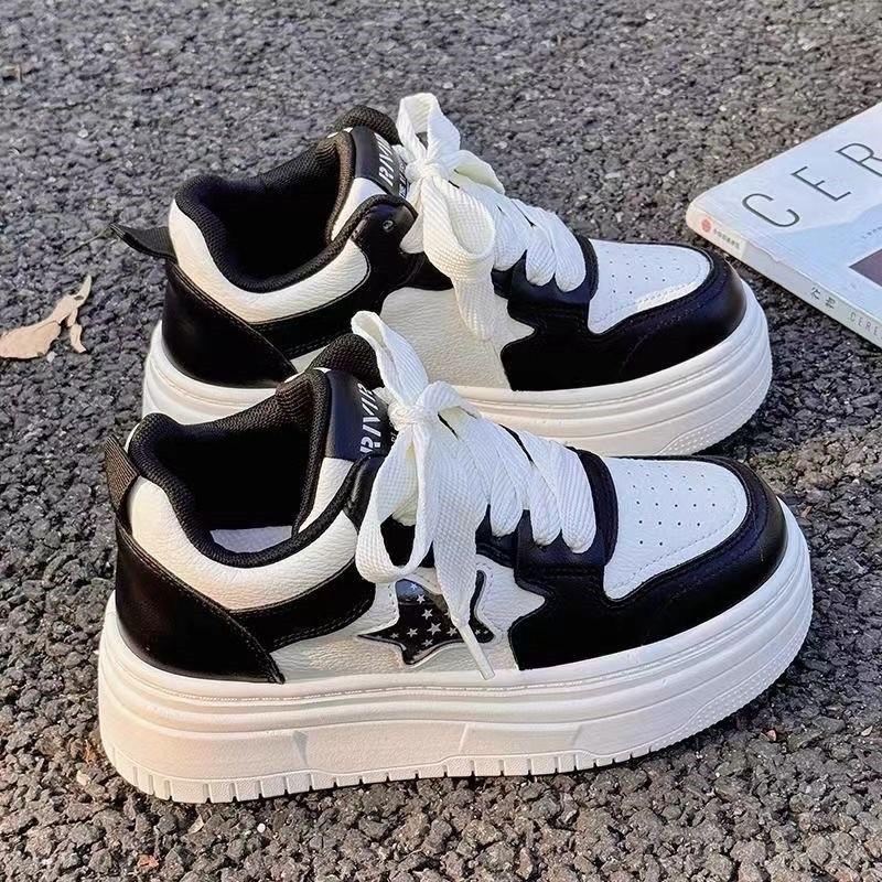 22 Years Old Dad Shoes New Thick-soled Heightening Board Shoes Muffin Sole Small Panda Soft Sole