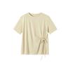 Women's Loose Fit Tie-Waist Crew Neck T-Shirt