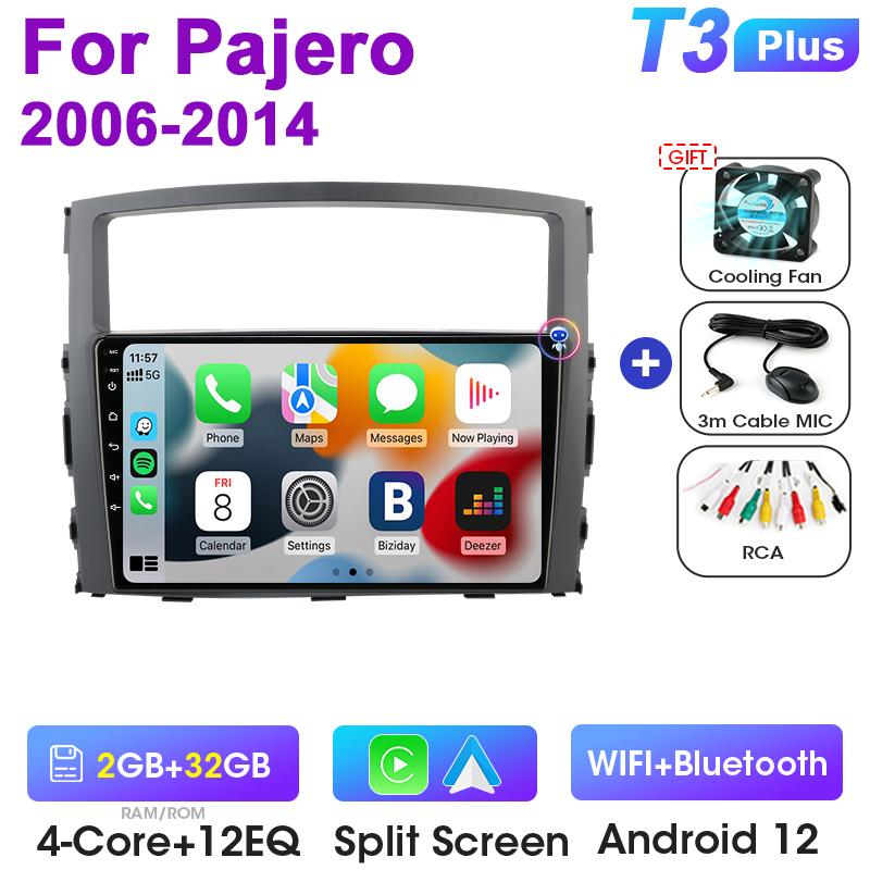 Android 12 Car Radio For Mitsubishi Pajero 4 V80 V90 2006 - 2014 2 Din Carplay Auto Stereo intelligent Systems Smart Autoradio