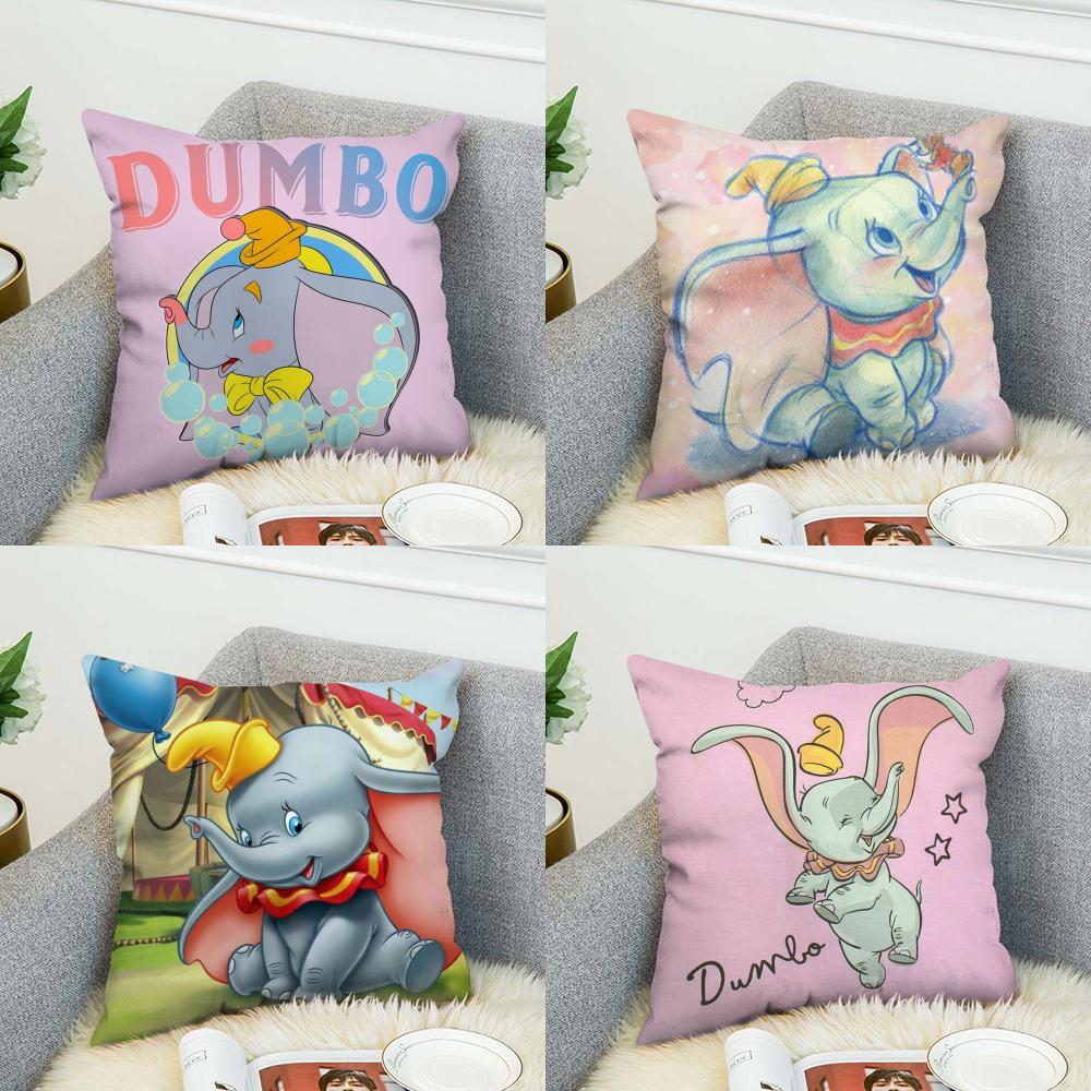 DDumbo Pillow Case For Car Sofa Decorative Home Doublesided Print Plush Square Throw Pillow Cushion Cover