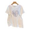 Women's Plus Size Loose-Fit Mid-Length Round Neck Short Sleeve T-Shirt (200/300/350 Jin, Style 6503)