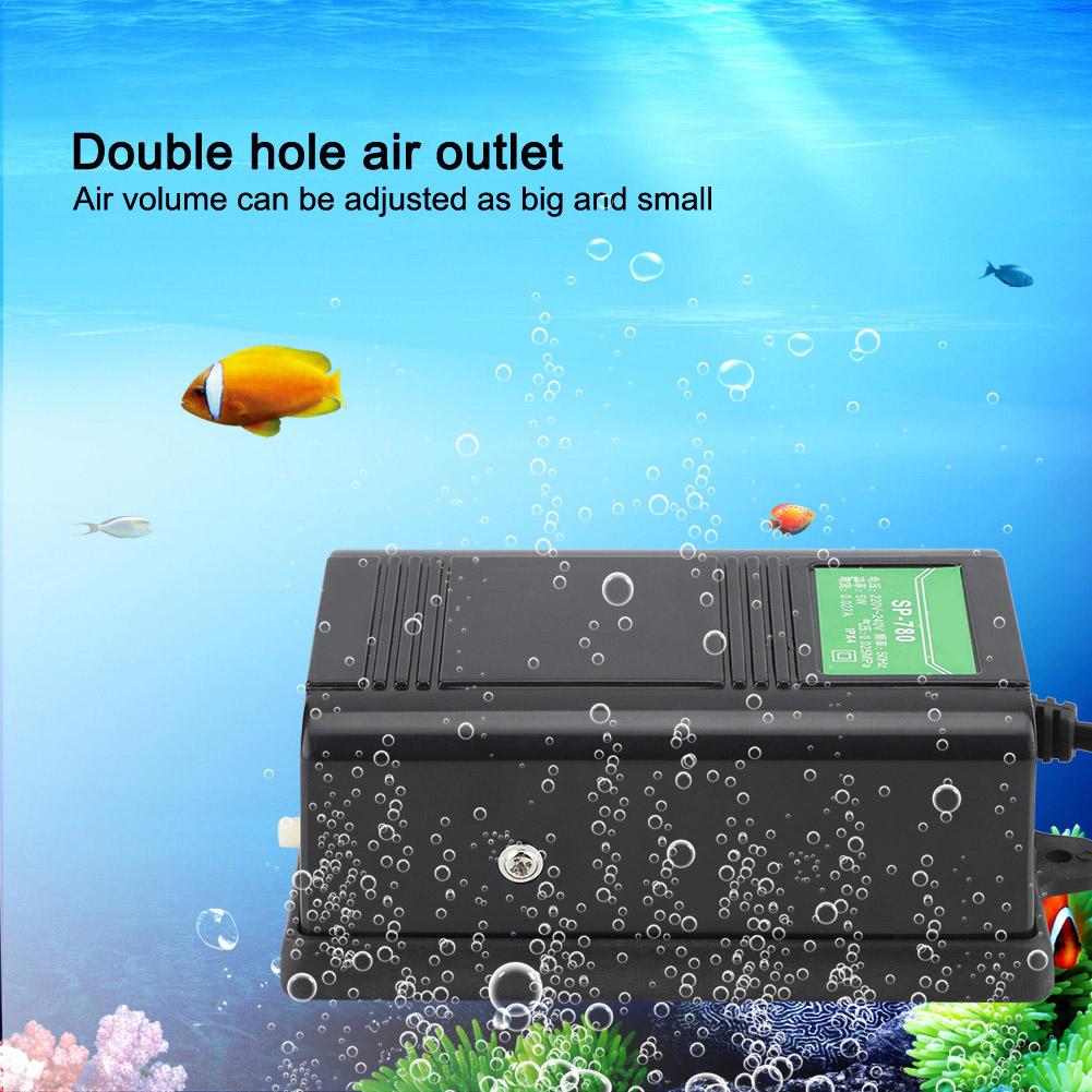 -780 5W Fish Aeration Increase Oxygen Pump Aquarium Double Hole Volume
