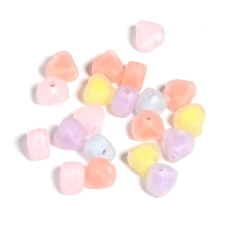 200PCS Craft Beads 12mm Jewelry Making Part Decorative Beads Beads Acrylic Texture Loose Beads Set for Jewelry Making