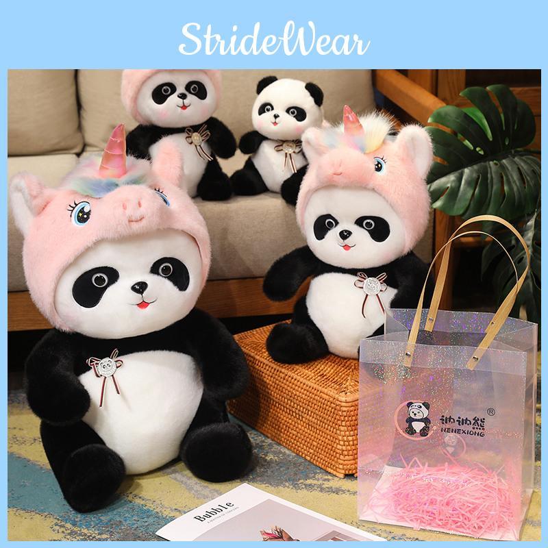 Plush Toy Panda Unicorn Hat Doll Stuffed Animal Cartoon Decor Pp Gift Cotton