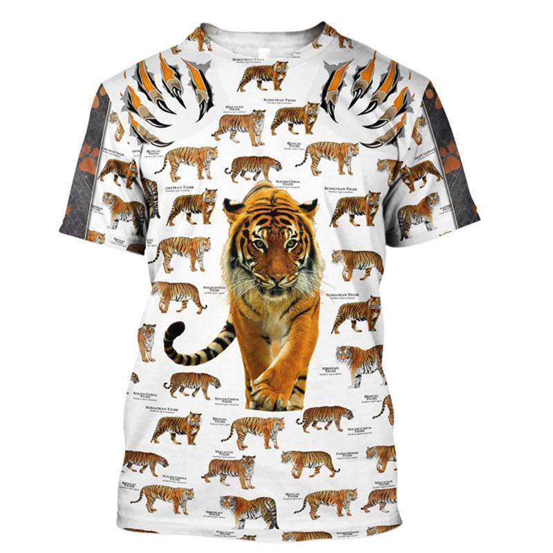 Tiger Animal 3D Print Sport Breathable Men Tshirt Outdoor Street Casual Fashion