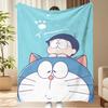 Doraemon Nobita Cute Flannel Blanket Kawaii Cartoon Throw Blanket for Kids Bedroom Decor