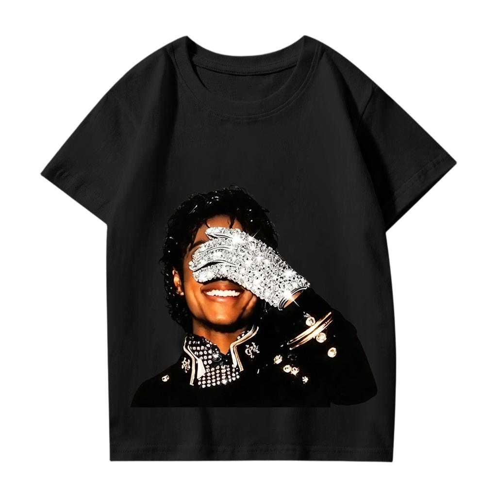 Fashionable Round Neck Short Sleeve Work Clothes Printed Tops For KID Summer Tops