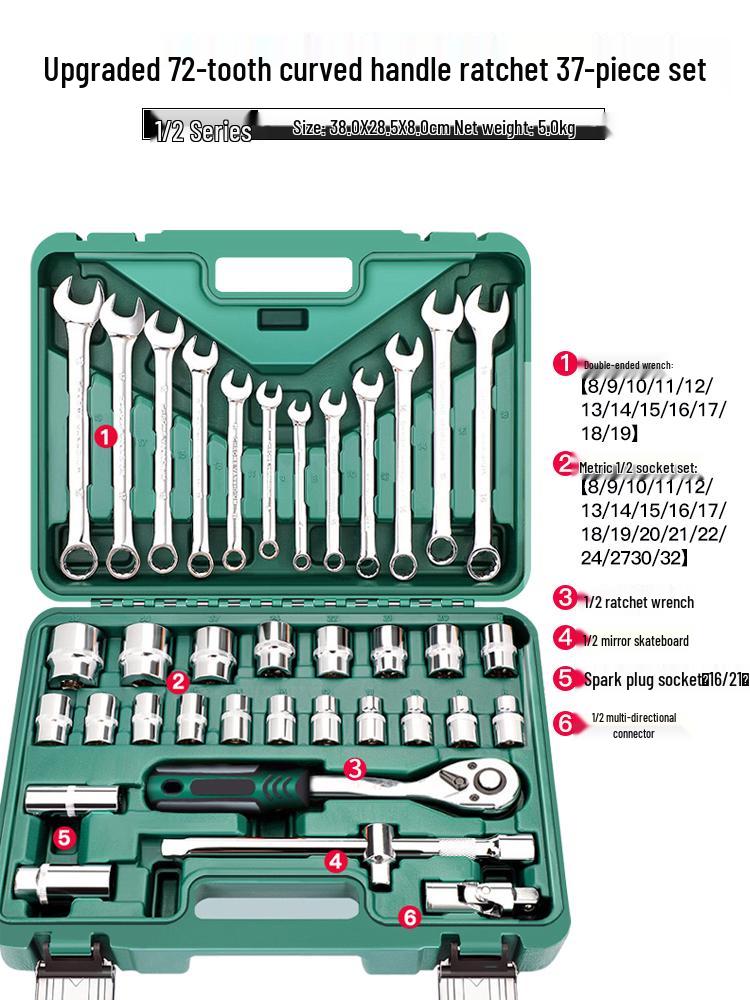 Ratchet Wrench Tool Set - Auto & Car Repair Socket Kit