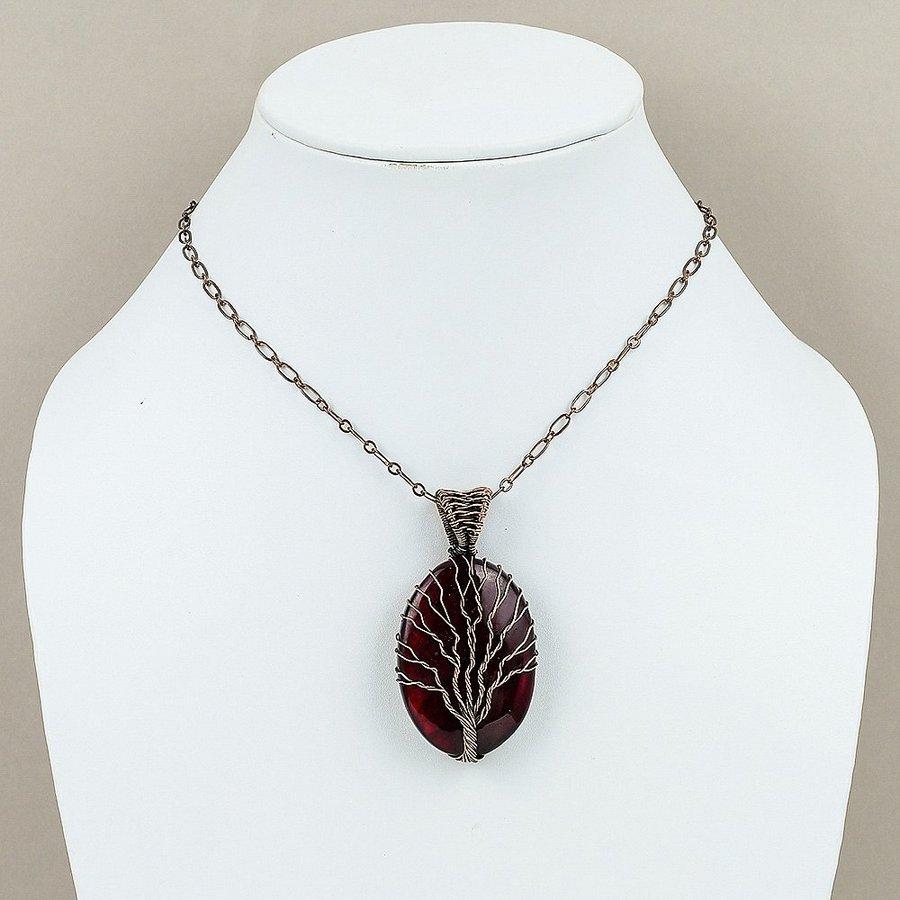 Red Labradorite Handmade Copper Wire Wrap Jewelry Pendant 2.36" M5o53