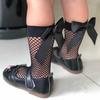 Women Baby Girls Kids Mesh Socks Bow Fishnet Ankle High Lace Fishnet Vintage Short Sock Fashion Summer One Size