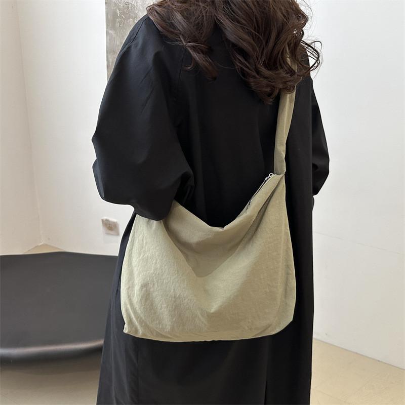 Trendy Stylish Casual Pleated Crossbody Shoulder Tote Bag With Large Capacity For Autumn