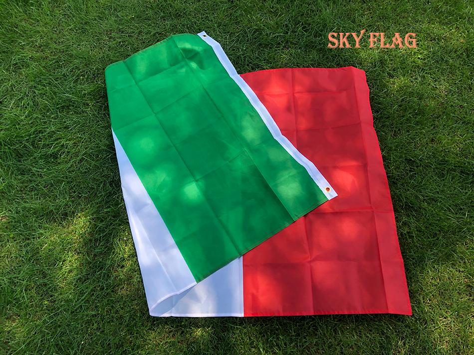 BANDIERA CIELO ITALIA Bandiera 90x150cm da appendere poliestere verde bianco rosso Italia bandiera italiana per Festival Decorazione Casa