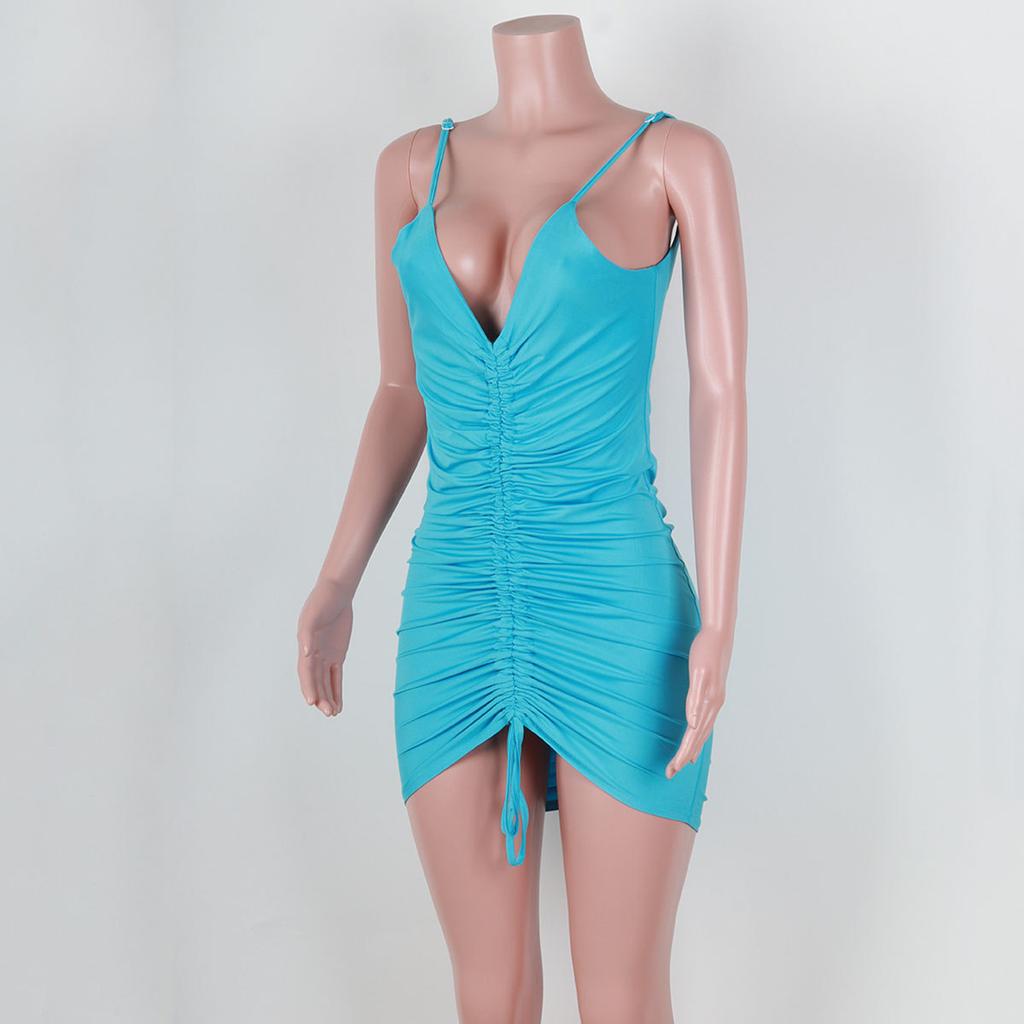 Women's Stretchy Deep V Sexy Halter Dresses