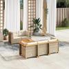 VidaXL Garden Lounge Set with Cushions 6 Pcs Beige Braided Resin 3261733