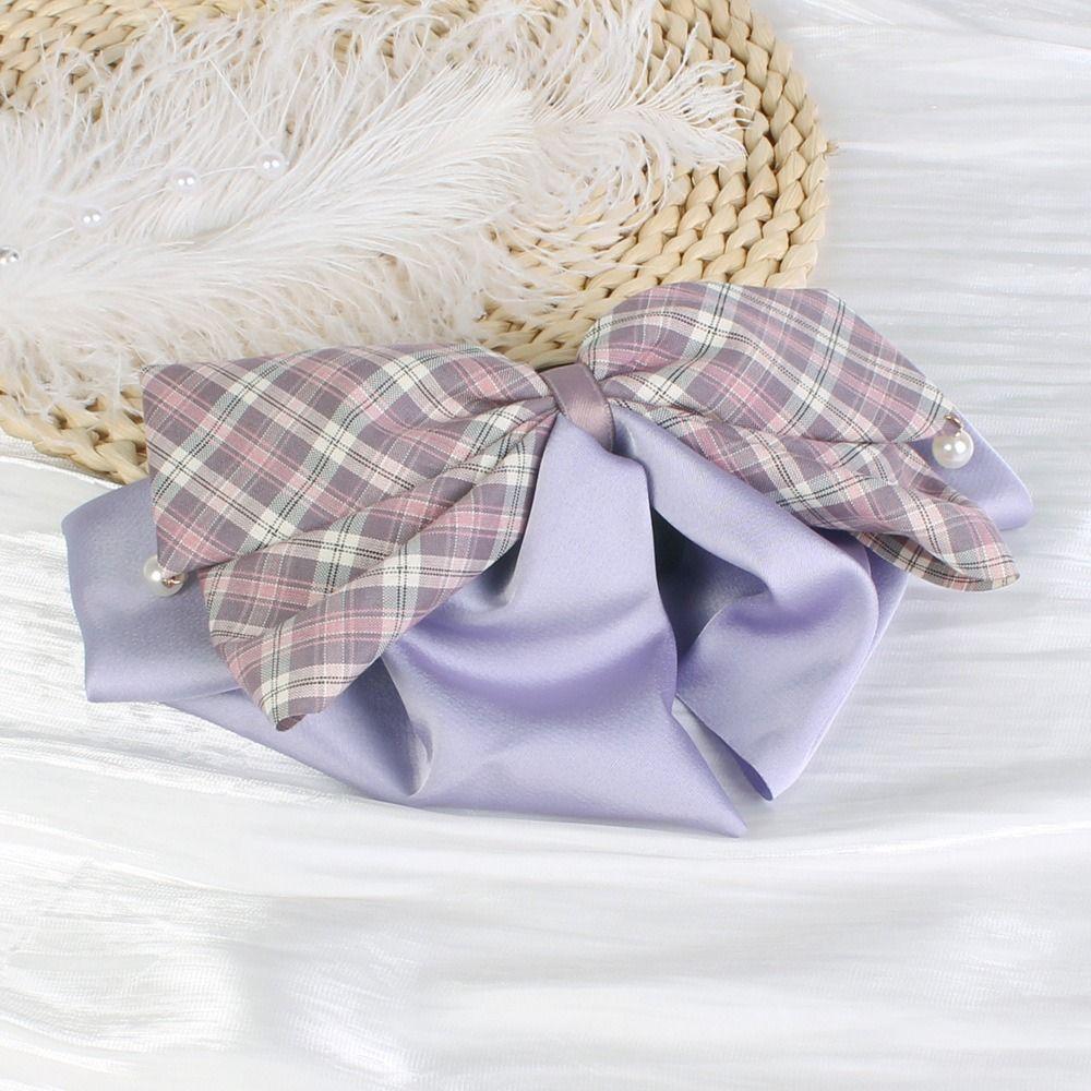 Large Size Bow Hair Claw Chiffon Material Stain Bow Design Chiffon Hairpin Colorful Ponytail Clip Ponytail Clip Everyday Wear
