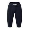 Men's Casual Color Cotton Linen Loose Cropped Pants Straight Linen Pants