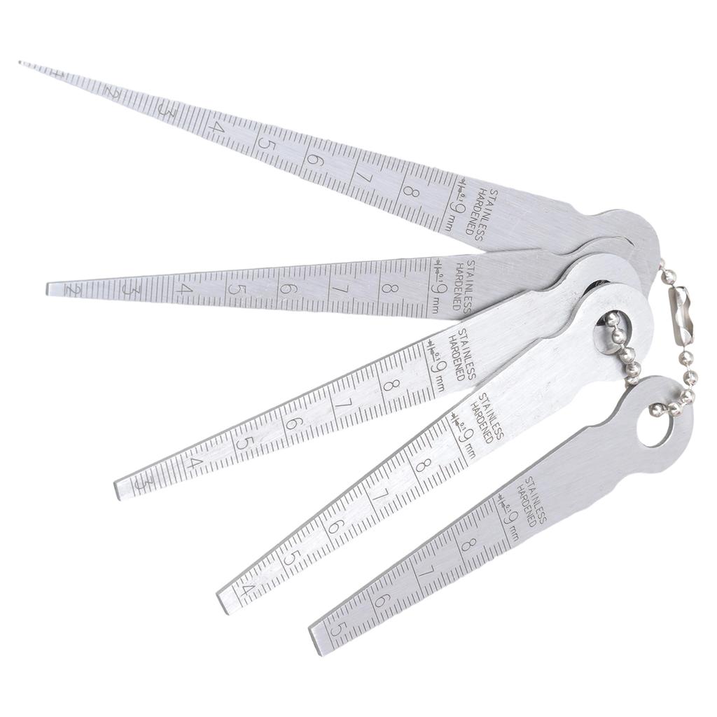 5-teiliges Stahl-Fühlerlehren-Set Präzisions-Spaltmesswerkzeug mit klarer Skala für Schweiß- und mechanische Inspektion