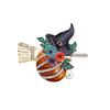 Halloween Witch Pumpkin Broomstick Brooch Cartoon Design Alloy Accessory For Festive Costume Party Gift