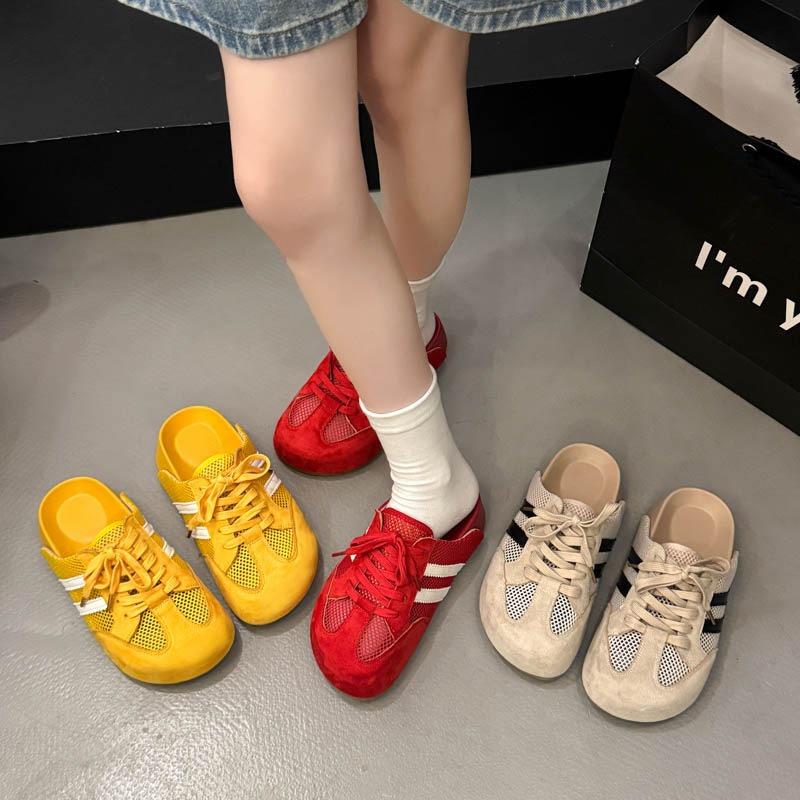 Baotou Half Slippers Women Wear New Spring Retro Comfortable Women's Platform Without Heels Lazy Shoes