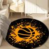 Multiple Sizes Orange Basketball Splash Effect Print Round Carpet Living Room Bedroom Table Chair Sofa Decorative Carpet