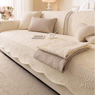 Pure Cotton Sofa Cover Non-Slip All Seasons Universal Sofa Cushion French Style Dust-Proof Couch Towel Protector For Living Room