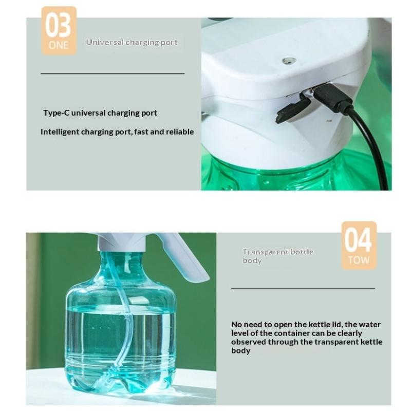 Electric Watering Kettle 3L Two Spray Modes/C-Interface Charging Adjustable Sprinkler Cleaning Disinfecting Sprayer Gardening