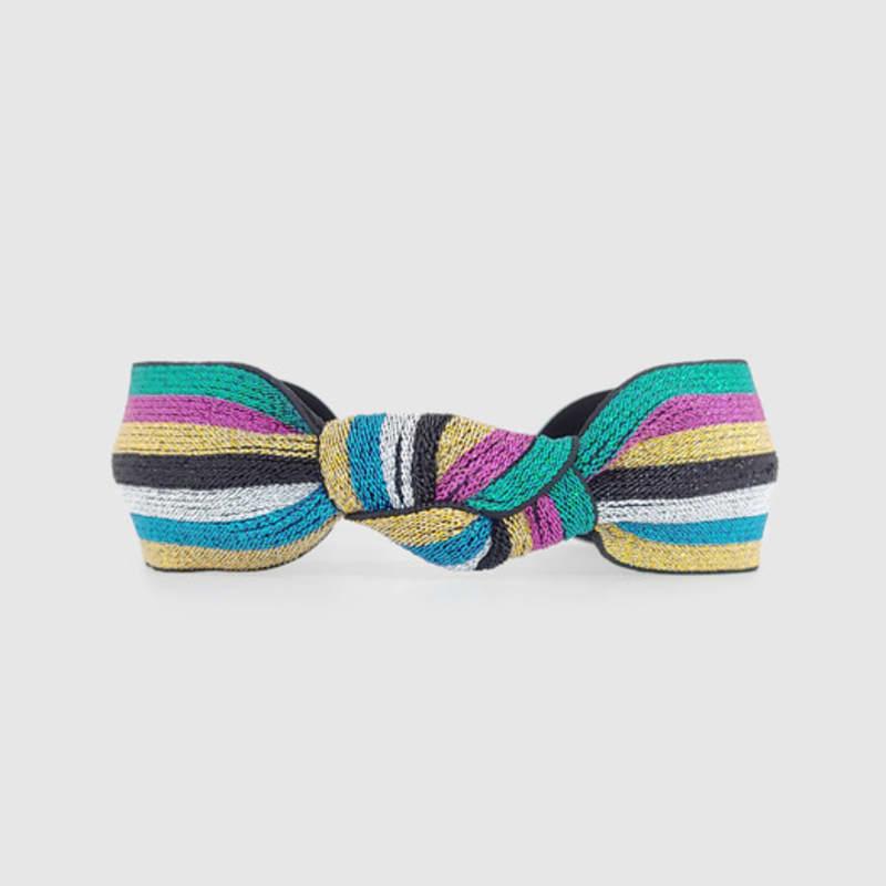 LALA Twinkle Stripe Knot Hairband - Mint