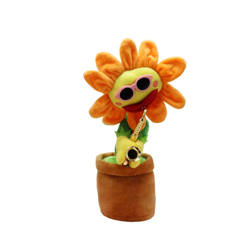 Saxophone Sunflower Plush Toy With Singing And Dancing Functions For Kids Gift
