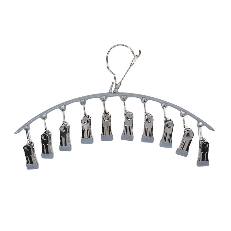 Hanger Space Saving Curved Hanger For Yoga Pants And Leggings Closet Organizer With 10 Clips For Clothing Store Pants Hanger