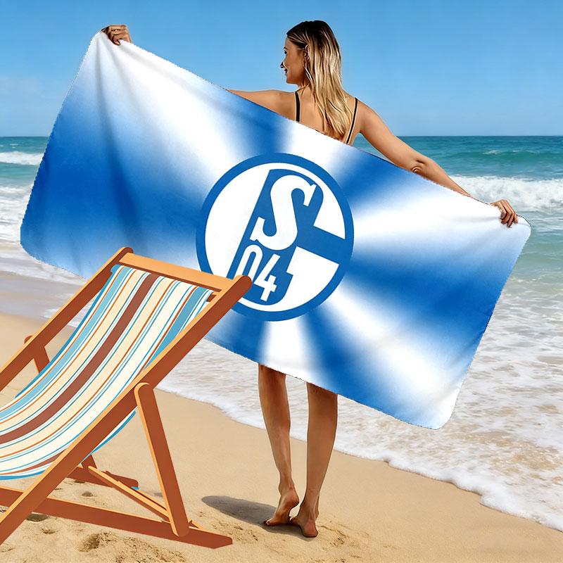 Asciugamano da Spiaggia con Stampa Schalke 04, Asciugamano Grande Morbido ad Asciugatura Rapida per Spiaggia Campeggio Nuoto
