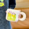 Tulip Cup for Girls with High-value Ceramic Mug with Lid Spoon Large Capacity Coffee Cup Souvenir