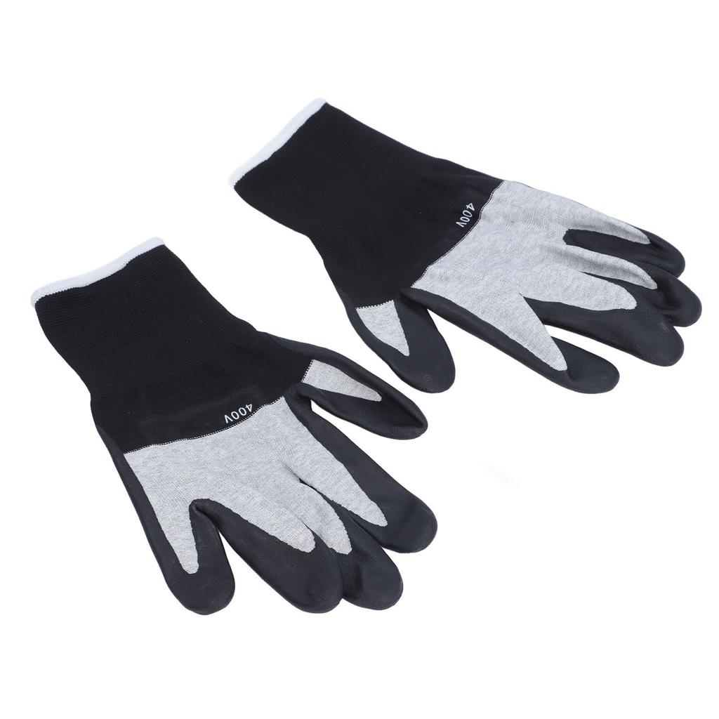 1 Pair Electrical Insulated Gloves Nylon Rubber Ultra Thin Non Slip 400V Insulation Gloves for Installation Repair Tasks