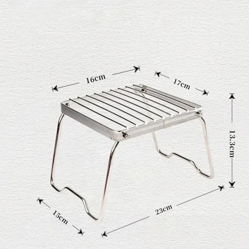 Outdoor Portable Barbecue Grill Mini Stainless Steel Folding Gas Stove Stand Pot Rack Grill Pan Rack Camping Accsesorios