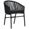 Garden Dining Set 7 pcs Black Powder Coated Steel