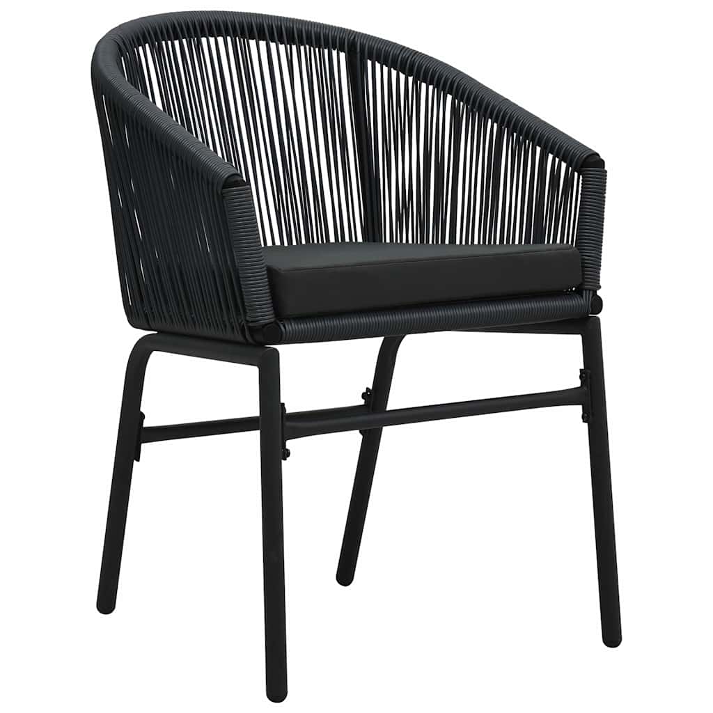 Garden Dining Set 7 pcs Black Powder Coated Steel
