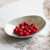 Shallow Bowl Tray with Sculptural Finish for Snack Serving on Console