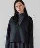 Ibokeuela Clé V-Neck Wool Top (Charcoal Gray)