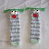 A pair of ugly cute funny socks women's medium tube socks autumn and winter floor sleeping socks coral fleece home hair fluffy c